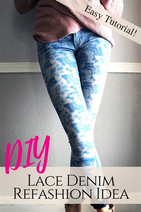 10 Minute Diy Lace Denim Jeans Refashion Tutorial Creative Fashion Blog Jeans Refashion