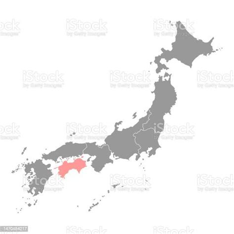 Shikoku Map Japan Region Vector Illustration Stock Illustration