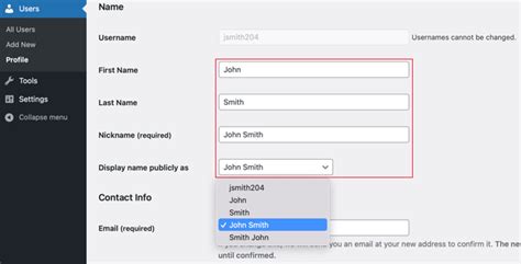 How To Add Or Change Your Full Name In Wordpress