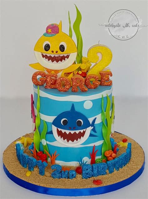 This adorable cute baby shark cake it's as cute as can be! baby shark birthday cake clipart Birthday cake Cupcake ...