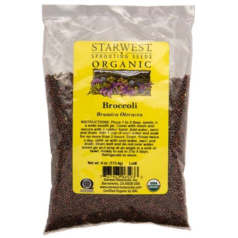 Starwest Broccoli Sprouting Seeds Organic Azure Standard