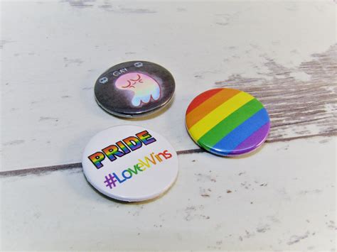 Gay Pride Set Of Three 25mm Pin Badges Gay Ally Lgbt Gay Etsy