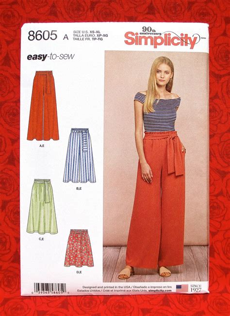 I Am Pleased To Offer Simplicity 8605 This Easy Sewing Pattern Is For High Waist Pull On Pants