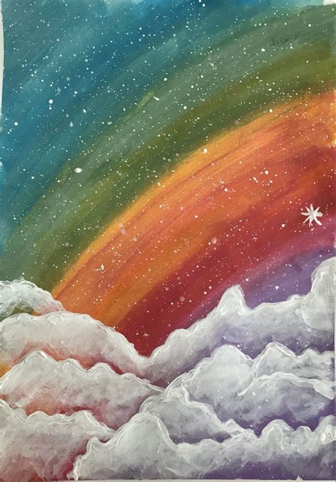 Rainbow Drawing Rainbow Painting Summer Painting Sky Painting