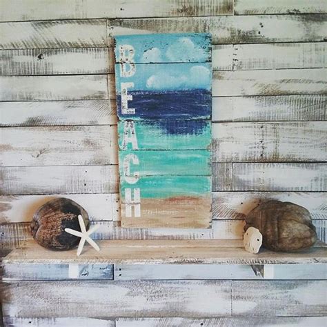 Adorable Rustic Beach Sign Hand Painted Handmade Perfect For Any