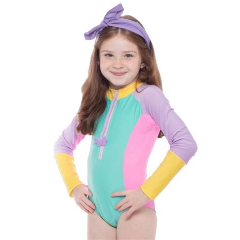 Maiô Body Lilás Vitoria Siri Kids Infantil Moda Praia 37830 Compre