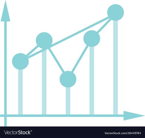 Fluctuating Business Chart In Coordinate System Vector Image