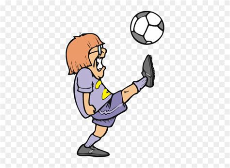 Animated Girl Kicking A Soccer Ball Free Transparent Png Clipart