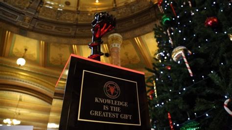 Satanic Temple Statue Among Displays At Illinois Capitol