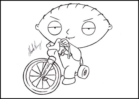 Stewie Griffin Gangsta Sketch Coloring Page