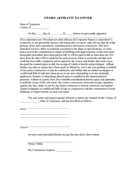 Affidavit Of Sworn Statement Sample Hq Printable Documents My XXX Hot