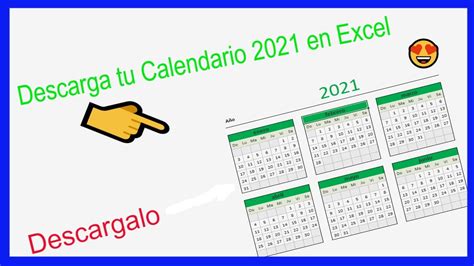 Descargar El Calendario 2021 En Excel Youtube