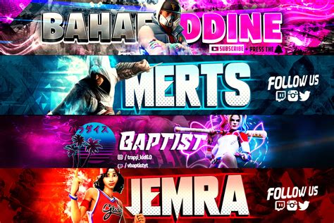 Thumbnail Design, Gaming Banner, Youtube Channel Art, Twitter Banner