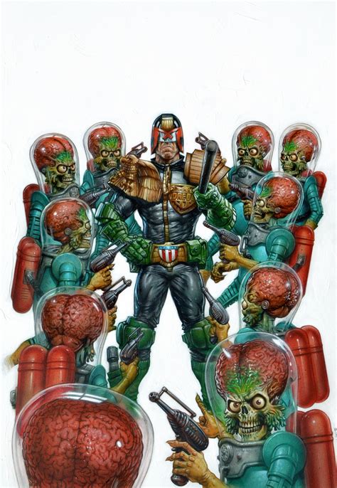 Mars Attacks Judge Dredd 1 Cover Painting By Greg Staples With Images Mars Attacks Judge