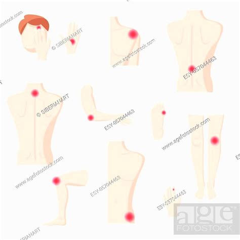 Human Body Parts With Pain Zones Vector Flat Style Design Illustration Stock Vector Vector