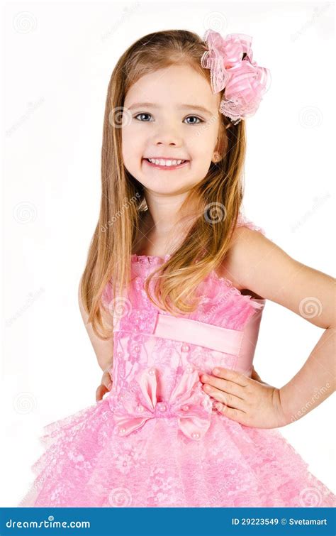 Portrait Of Cute Smiling Little Girl In Princess Dress Stock Image