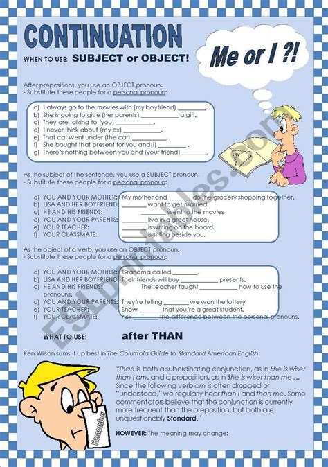 My Friends And Me Or I Continuation Esl Worksheet By Bruna Dutra