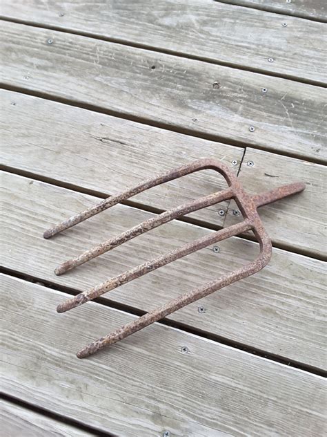 Vintage Antique Cast Iron Hay Fork Potato Fork Bulb Digger 4 Etsy