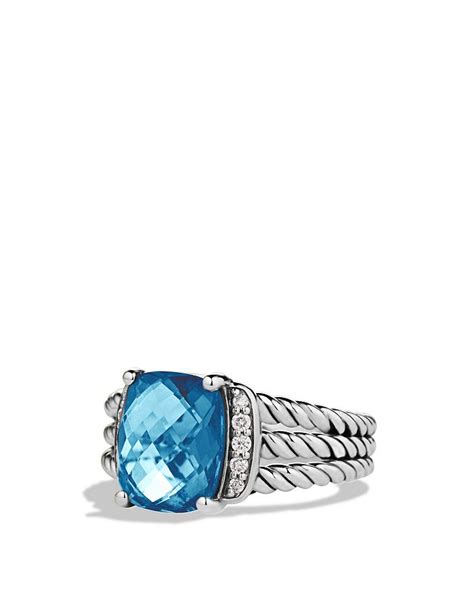 David Yurman Petite Wheaton Ring With Gemstone And Diamonds