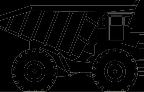 Dump Truck Veichle Side View Elevation 2d Dwg Block For Autocad