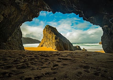 Cave Beach Sand Rocks Nature Hd Wallpaper Peakpx