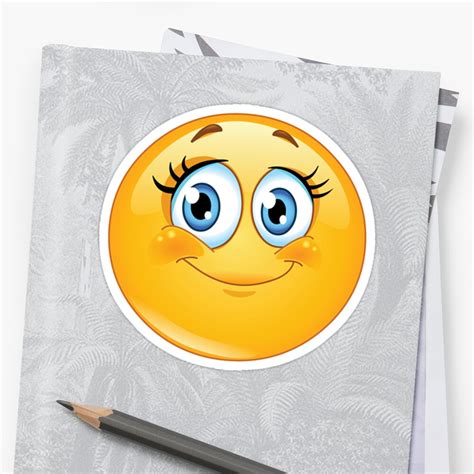 Smiley Face Big Eyes Sticker By Bizzart Redbubble