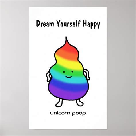Unicorn Poop Funny Inspirational Poster Rainbow