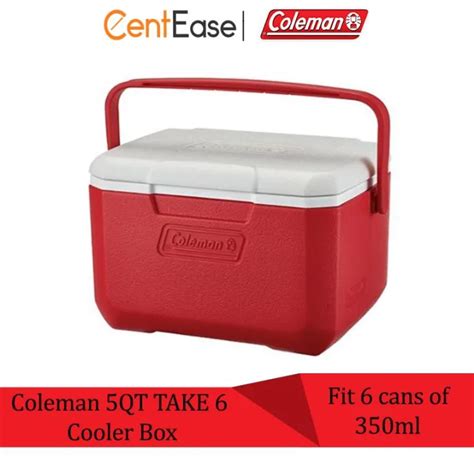 Coleman 5qt Take 6 Cooler Box Red Fit 6 Cans Of 350ml Asia Lazada