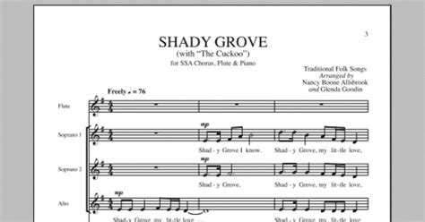 Shady Grove With The Cuckoo Ssa Choir Print Sheet Music Now