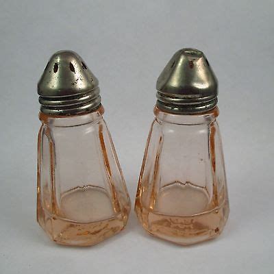 Vintage Hazel Atlas Clear Pink Depression Glass Salt Pepper Shakers