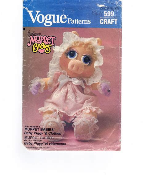 Vogue Pattern 8967 Muppet Babies Baby Miss Piggy And Clothes From 1984