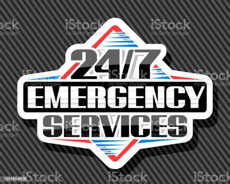 Vector Sign 247 Emergency Services Stock Illustration Download Image
