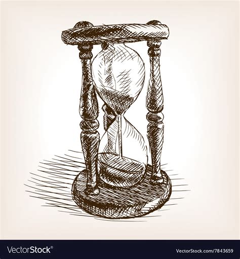 Hourglass Hand Drawn Sketch Royalty Free Vector Image
