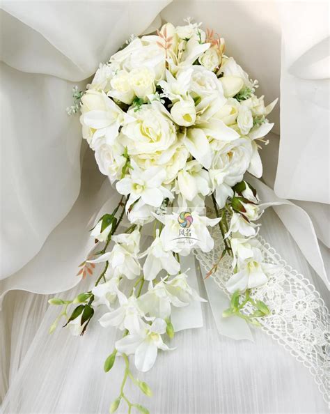 Maybe you would like to learn more about one of these? New Waterfall Style Handmade Wedding Bridal Bouquet Orchid ...