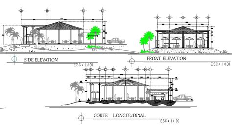 Restaurant Bar Elevation And Section CAD Drawing Cadbull