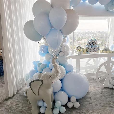 Blue stripe baby shower for boy elephant theme photography backdrop decoration vinyl photo background infant baby boy birthday party supplies photo booth studio props banner cake table 5x3ft. Kara's Party Ideas Blue Elephant Baby Shower | Kara's ...