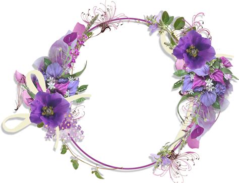 Download Transparent Purple Flower Borders And Frames Purple Frame