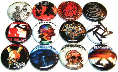 12 Metallica Pinbacks 1 Pins Badges One In Buttons Heavy Metal