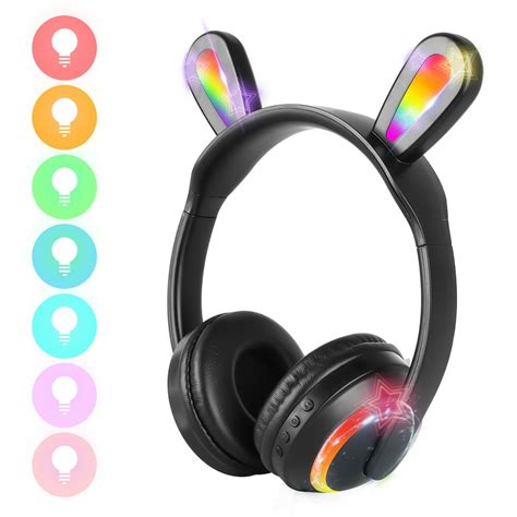 Eeekit Upgrade Kids Headphones Wireless And Wired On Ear Rabbit Ear