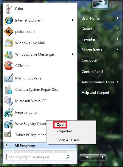 Start Menu All Programs In Windows 7 Restore Default