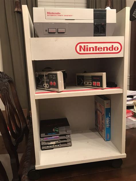 Rare Vintage Retro Nintendo Rolling Cart For System And Games For Sale