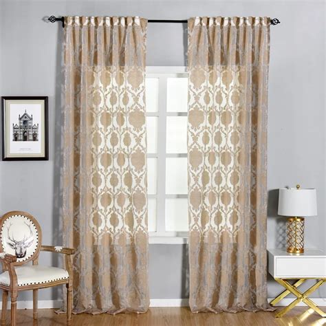Napearl European Retro Style Floral Transparent Curtains For Living