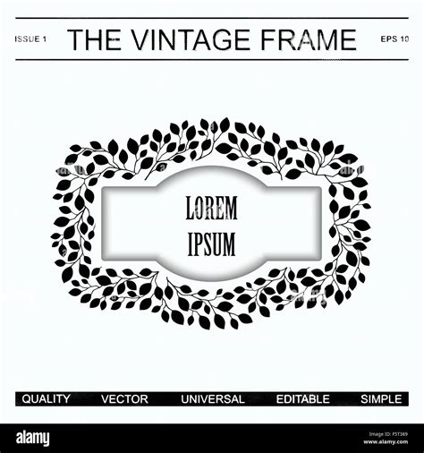 The Vintage Frame Template Stock Vector Image And Art Alamy