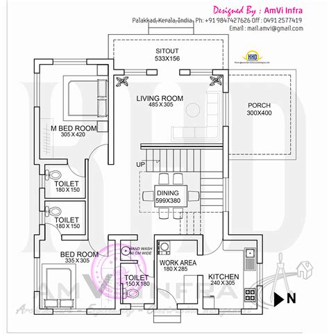 Floor Plan And Elevation Of Flat Roof Villa Home Kerala Plans