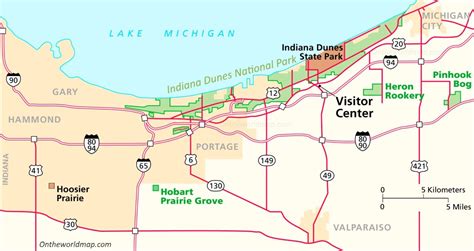 Indiana Dunes Area Map