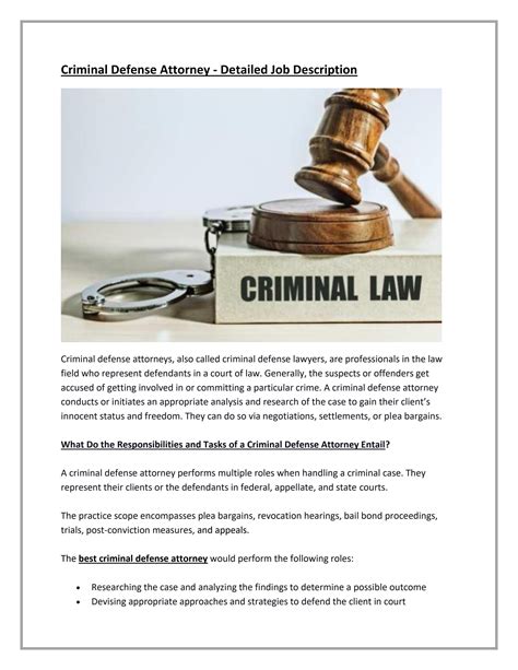Criminal Defense Attorney Detailed Job Description By Gaurav Gulati