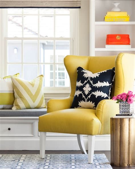 Yellow Wingback Chair Contemporary Living Room Martha Ohara