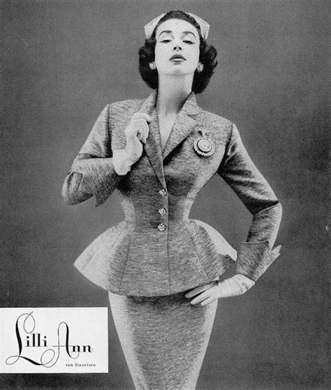 1950s Peplum Suit Retro Fashion Vintage Outfits Vintage Fashion