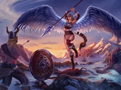 See more ideas about vikings, viking art, fantasy. Viking And Girl-Fantasy-Angel Warrior-battle-art-artwork-art-wallpaper HD-2560x1440 ...