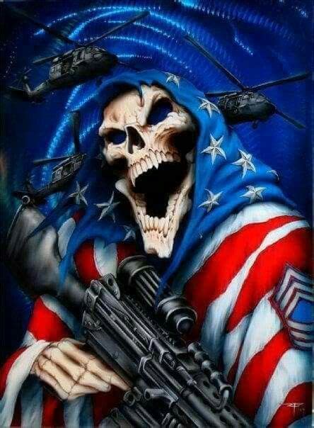 Military Skull Grim Reaper Skull Art Skull